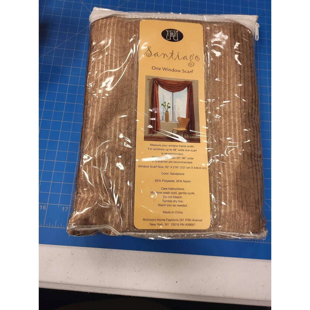 Santiago One Window Scarf 50 x‎ 216 Sandstone Polyester Nylon Drapery Valance